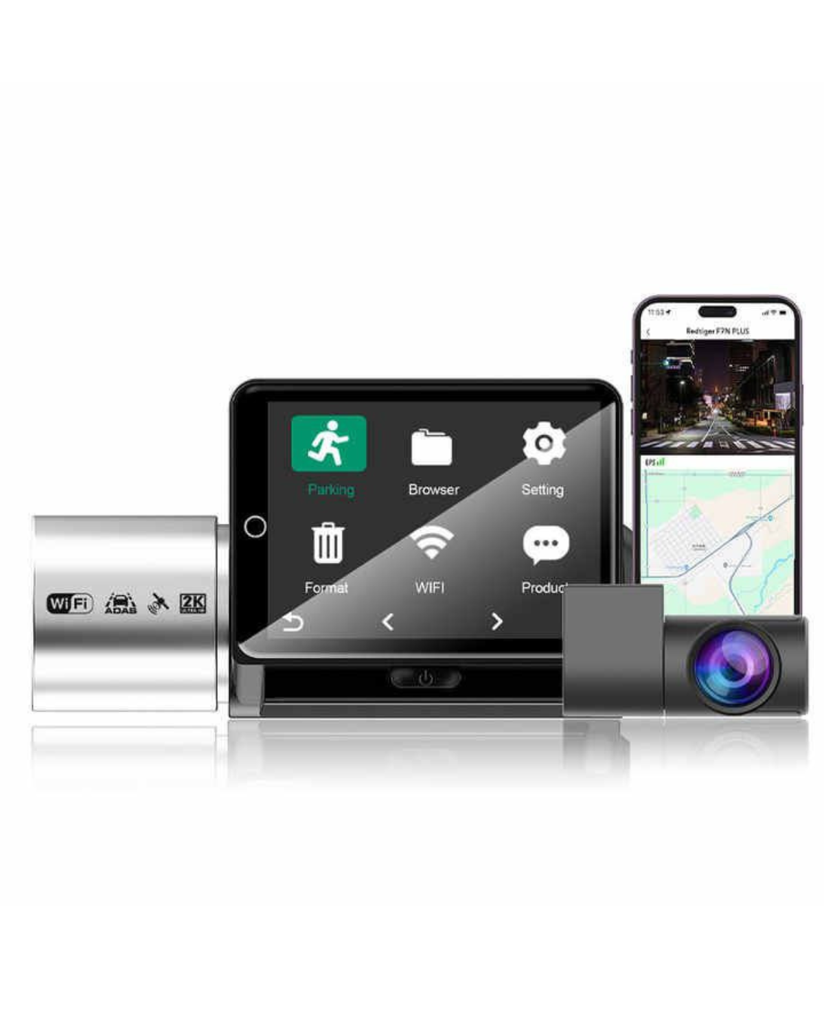 Dash Cam- Front and Rear cam with GPS