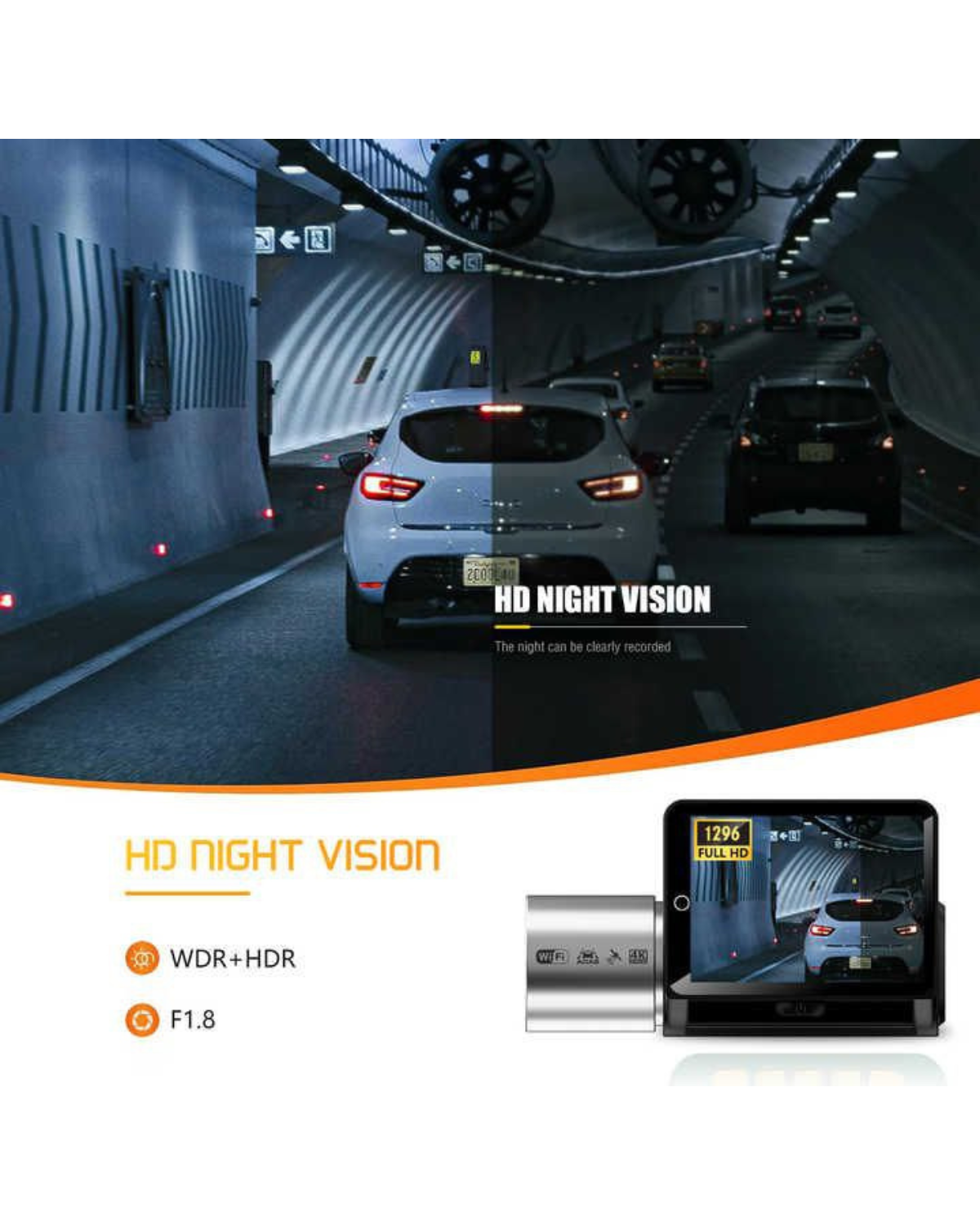 Dash Cam- Front and Rear cam with GPS