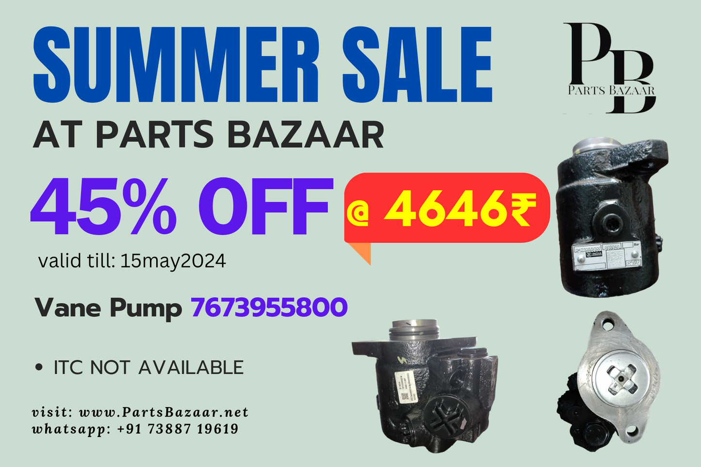 OFFER ON VANE PUMP 7673955800 for TC 2515/2518/3118 OEM NO 275446600103 IA222133