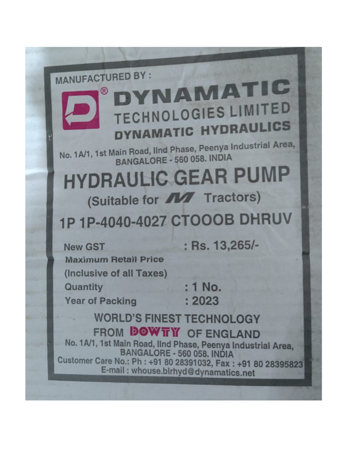 Dynamatic Hydraulics Power Steering Pump ZS809798559559HD